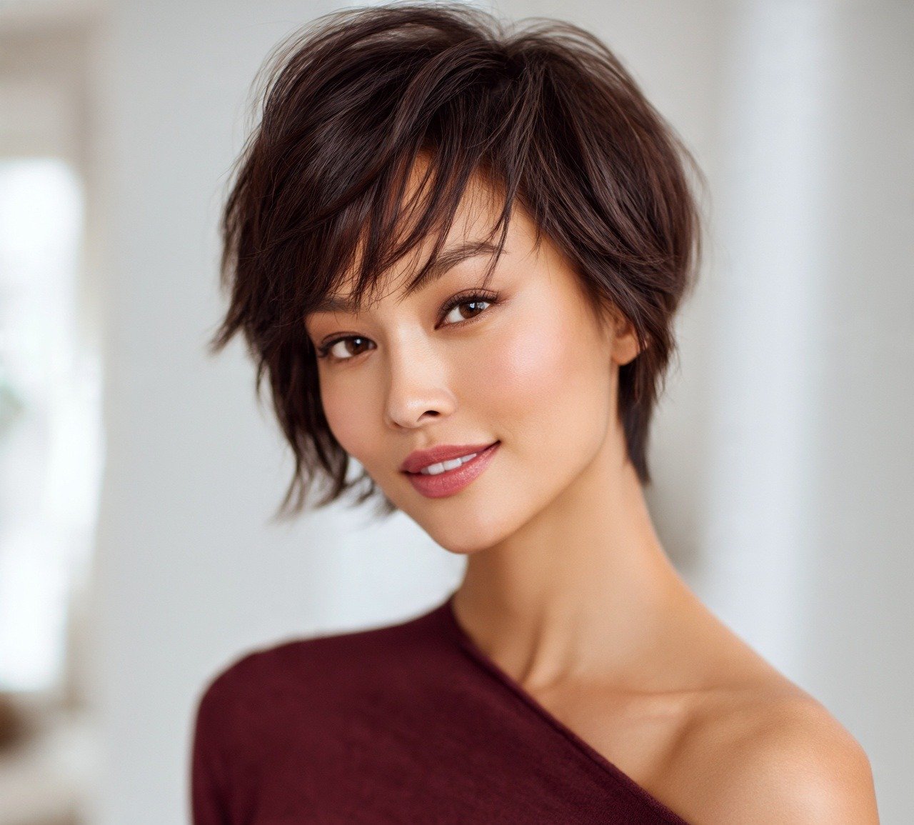 Bixie Cut For Oval Face 