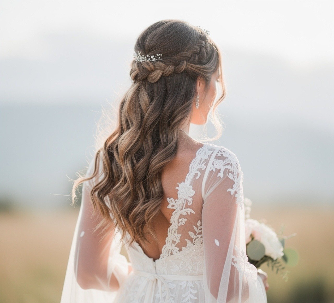 13 Trending Wedding Hairstyles Half Up Half Down for Every Bride 10 Bohemian Wedding Hairstyles Half Up Half Down 1