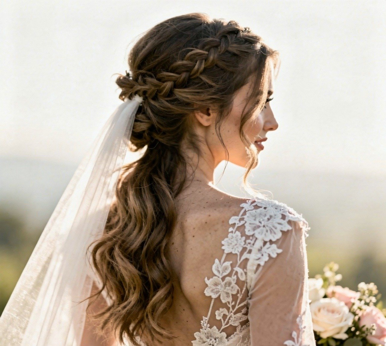 Bohemian Wedding Hairstyles with Veil Inspiration