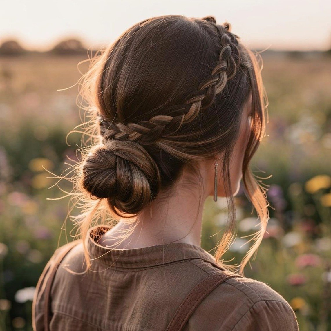 Boho Braided Low Bun