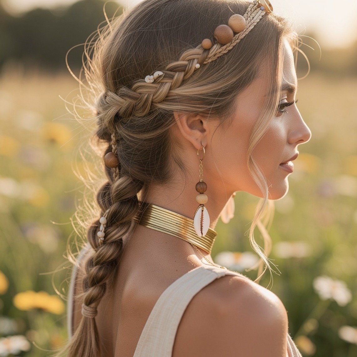 Boho Braids with Beads 1