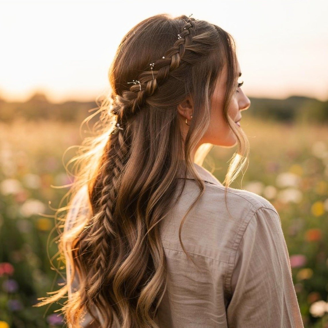 Boho Braids with Loose Waves