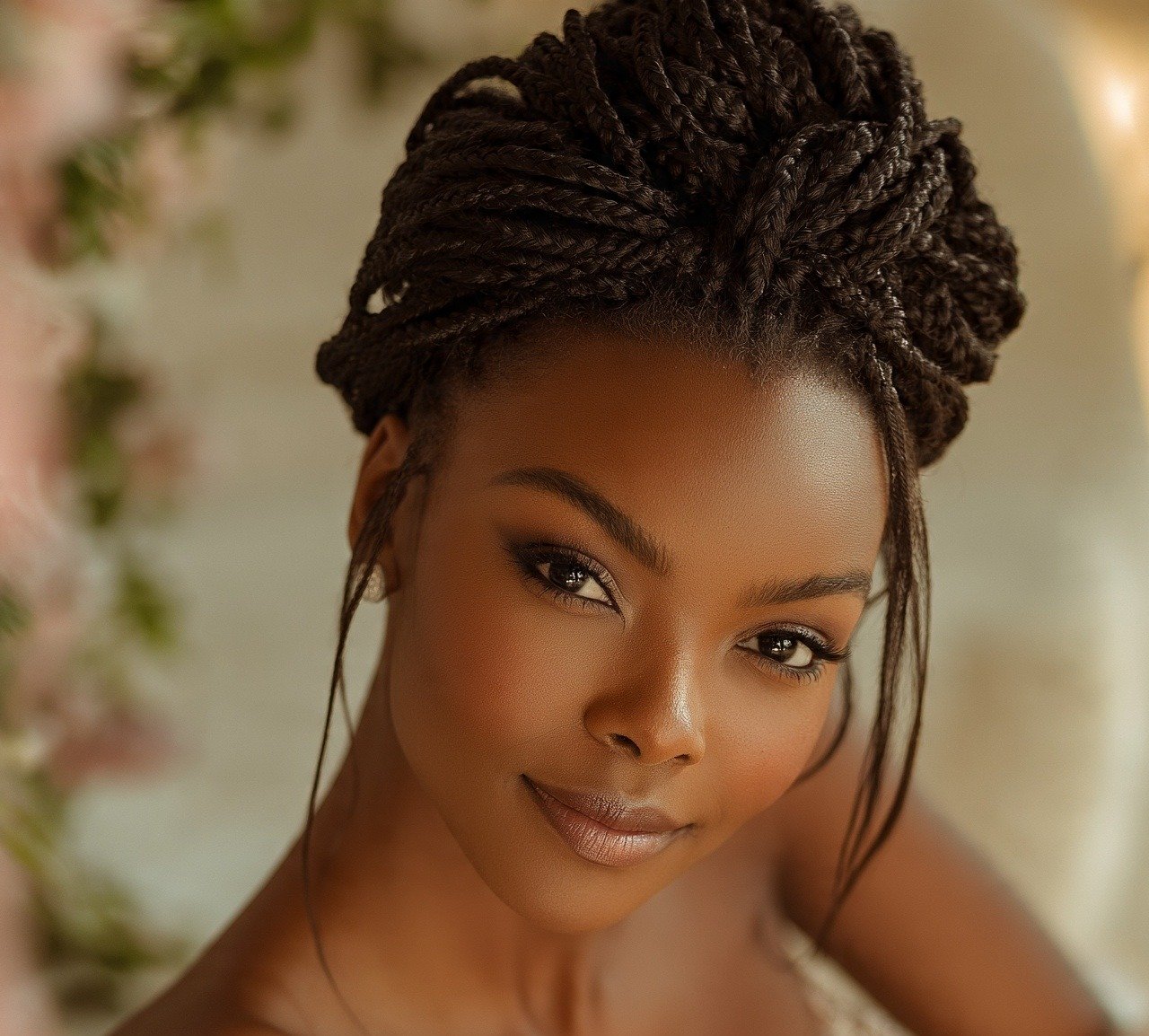 Box Braids Bridal Updo