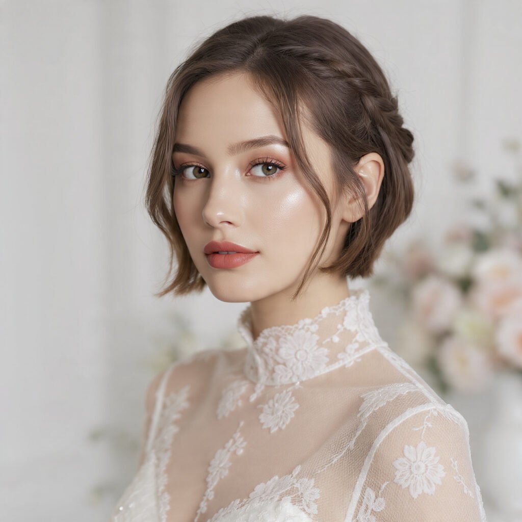 Braided Bob with Loose Ends Hairstyle