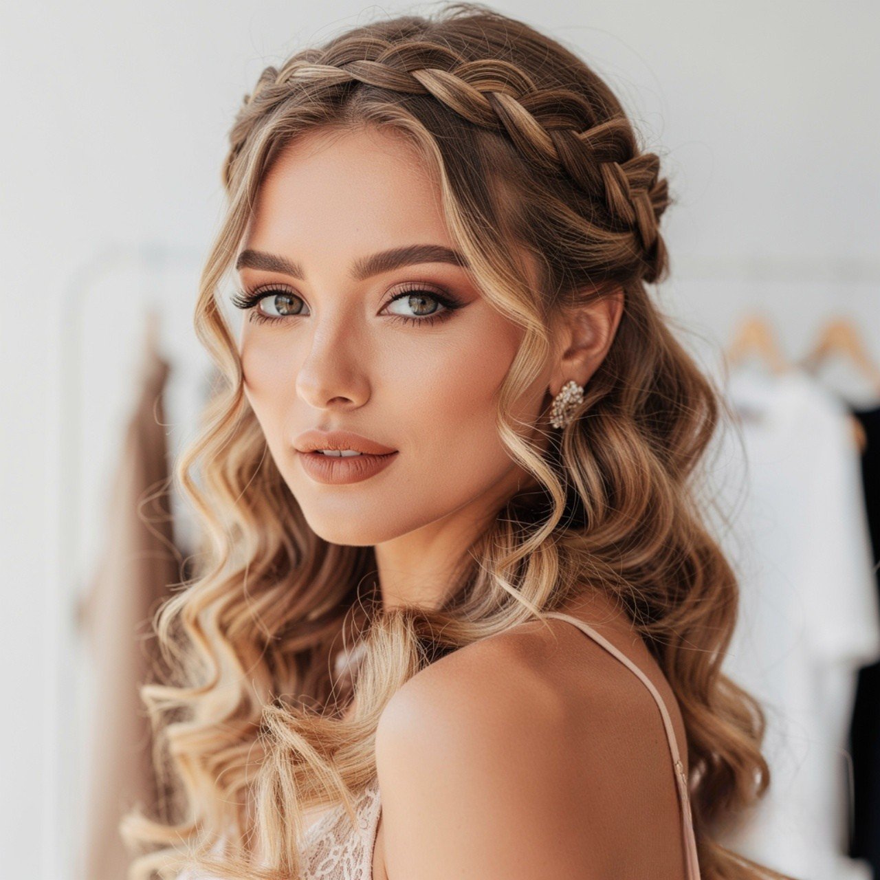 Braided Bun Updo Hairstyle 1
