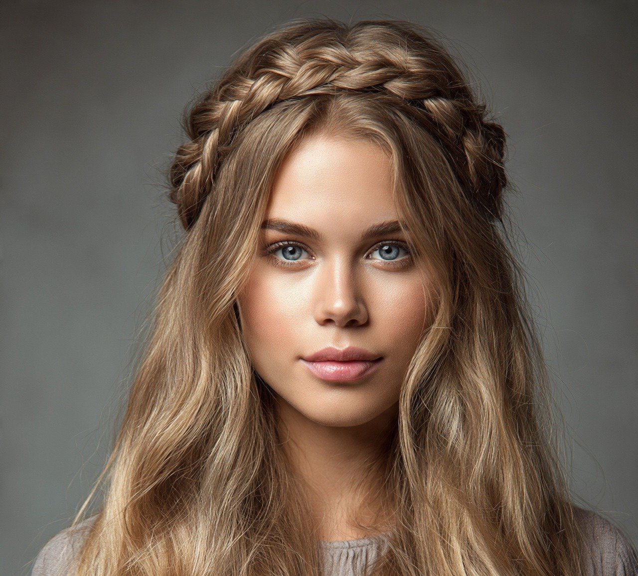 Braided Crown Formal Long Hair