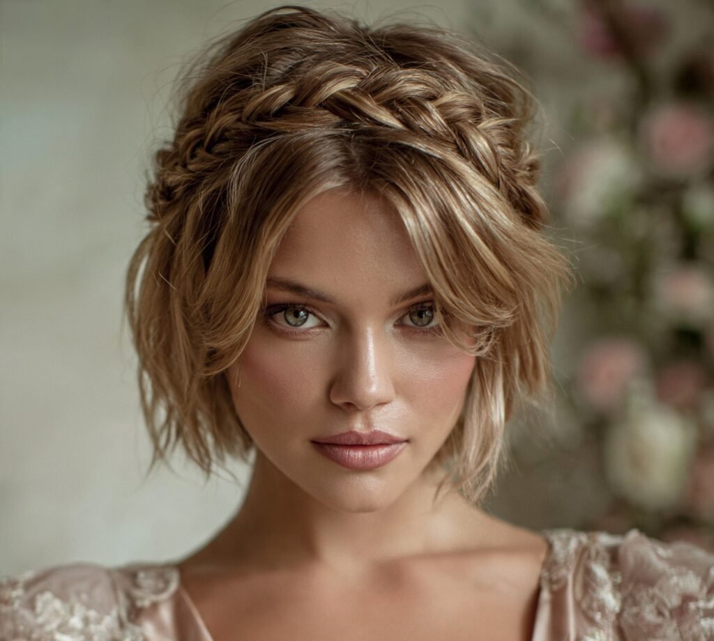 Braided Crown on Short Hair cropped
