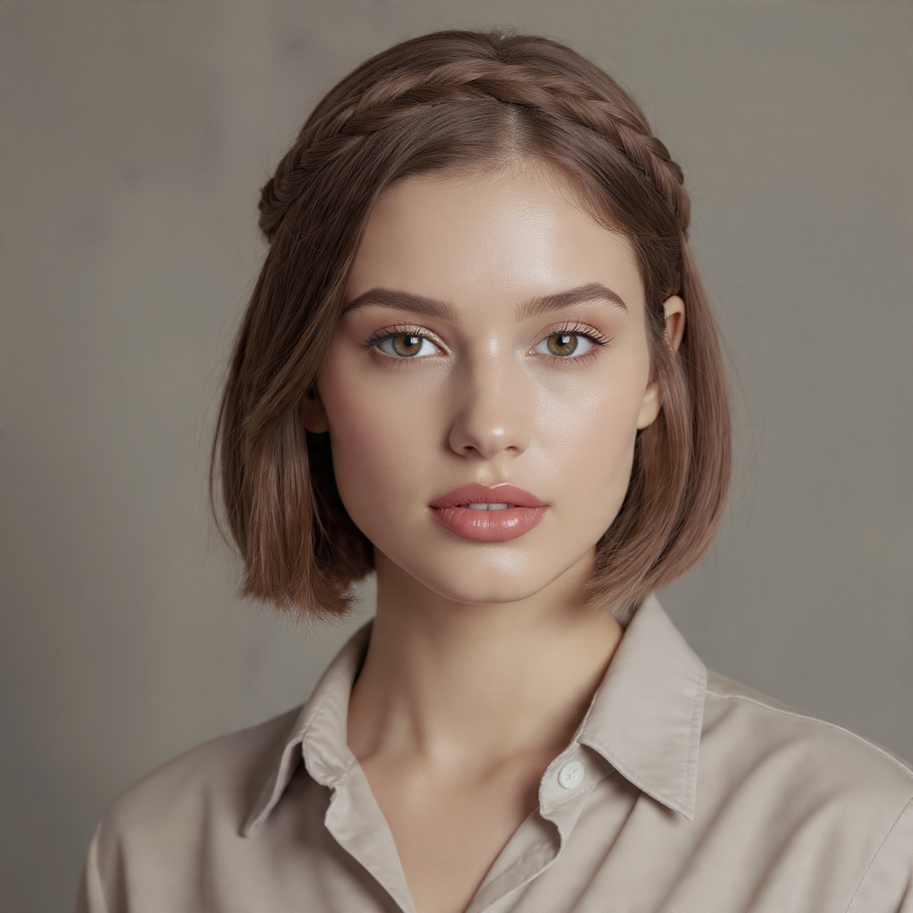 Braided Crown on a Bob