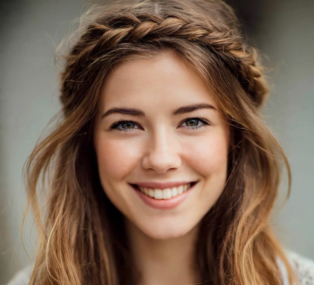 13 Cute Hairstyles for Long Hair to Instantly Elevate Your Style 2 Braided Crown with Flowing Ends cropped
