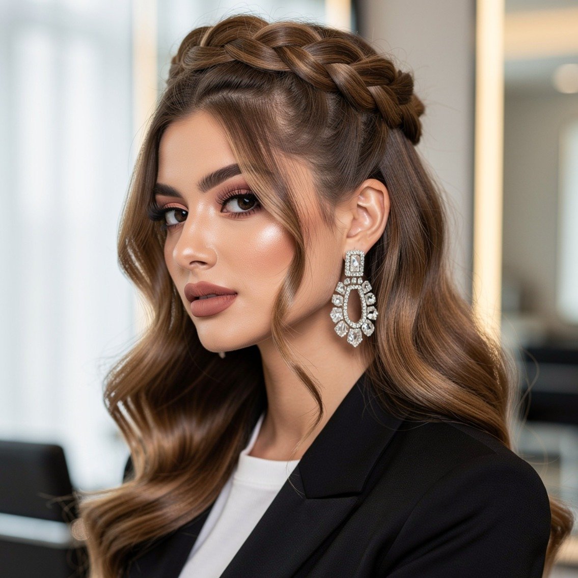 15 Trending Simple Half Up Half Down Hairstyles That Are Elegant and Easy to Style 5 Braided Half Up Hairstyle