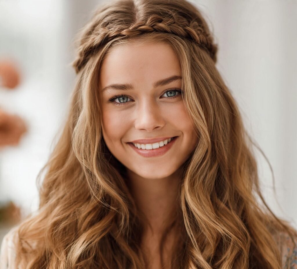 13 Cute Hairstyles for Long Hair to Instantly Elevate Your Style 9 Braided Headband Style cropped