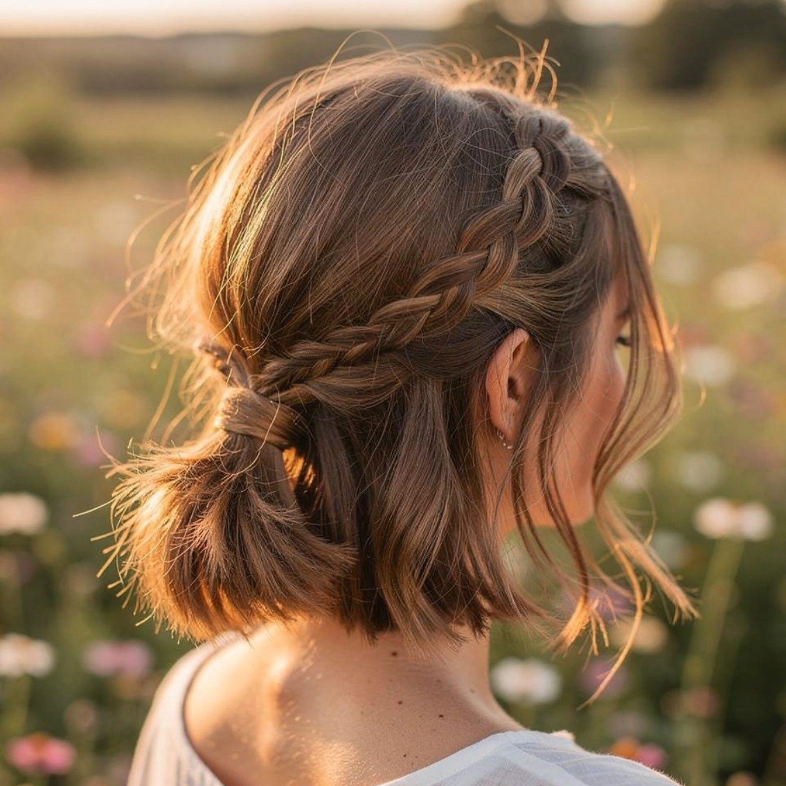 Braided Low Ponytail Short Length