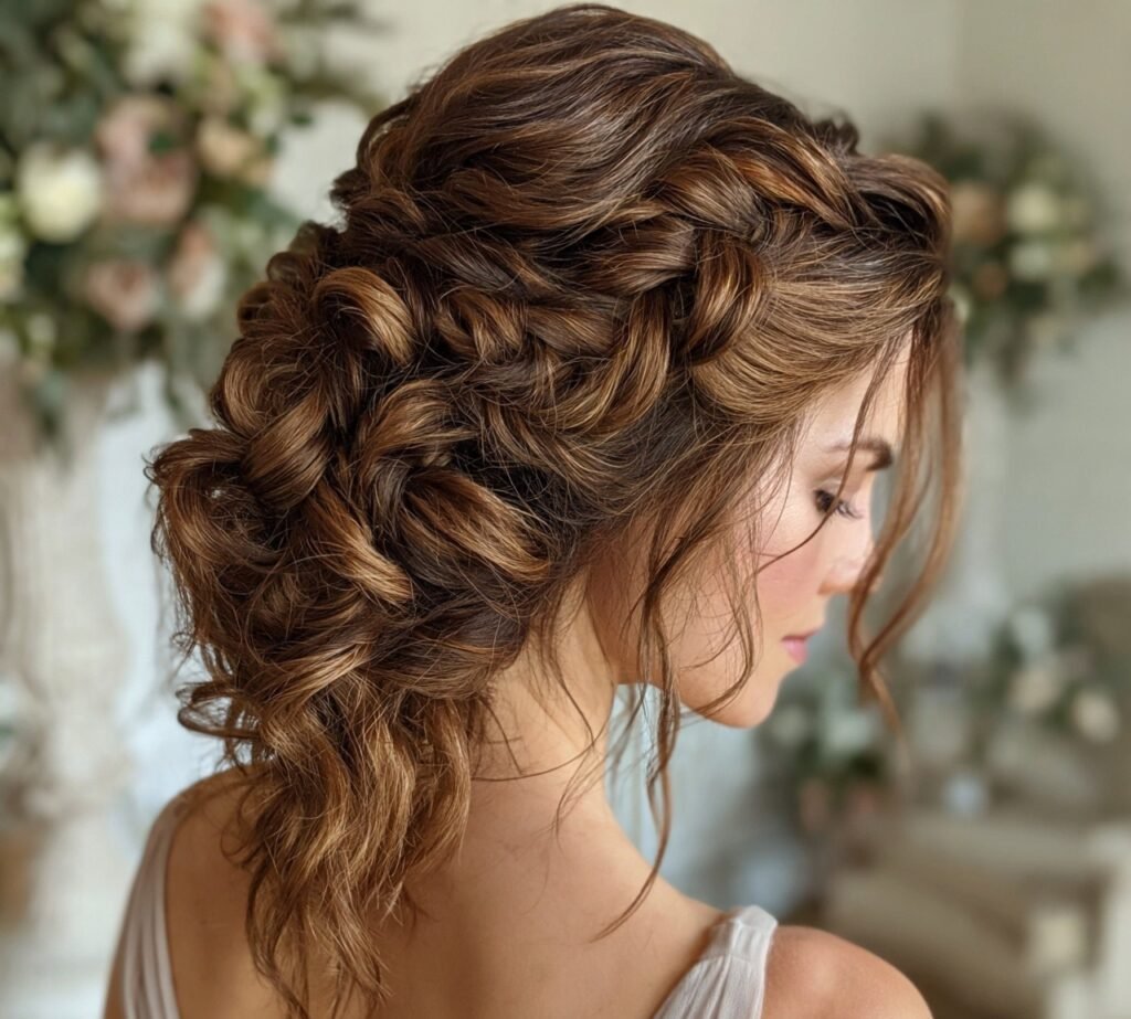 13 Stunning Wedding Hairstyles for Bridesmaids (With Styling Tips) 9 Braided Updo with Texture