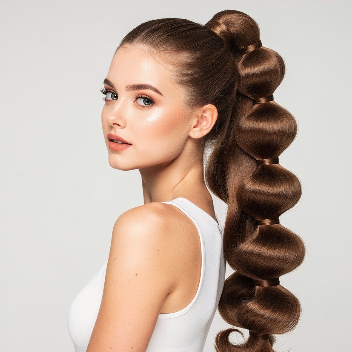 15 Trending Cute Simple Hairstyles That Are Easy and Stylish 11 Bubble Ponytail 1