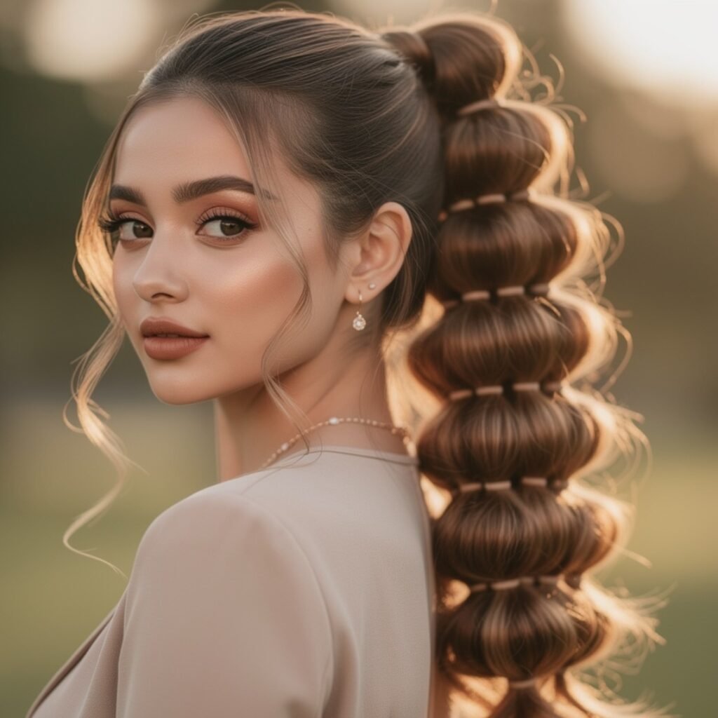 15 Trending Simple Easy Hairstyles That Look Stylish Every Day 11 Bubble Ponytail 5