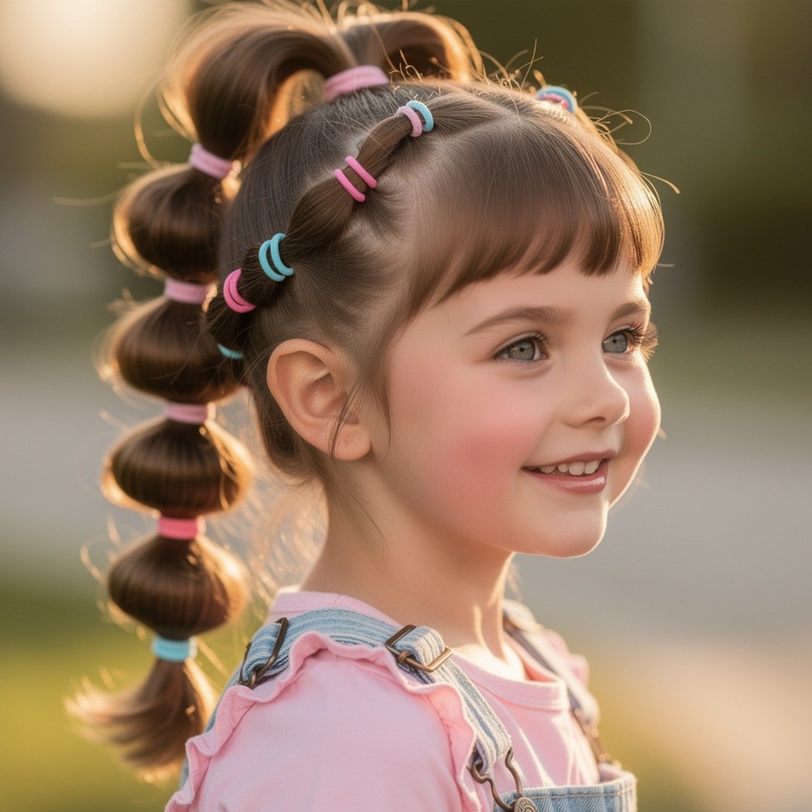 15 Trending Simple Hairstyles for Kids You'll Want to Try Every Day 10 Bubble Ponytail 7