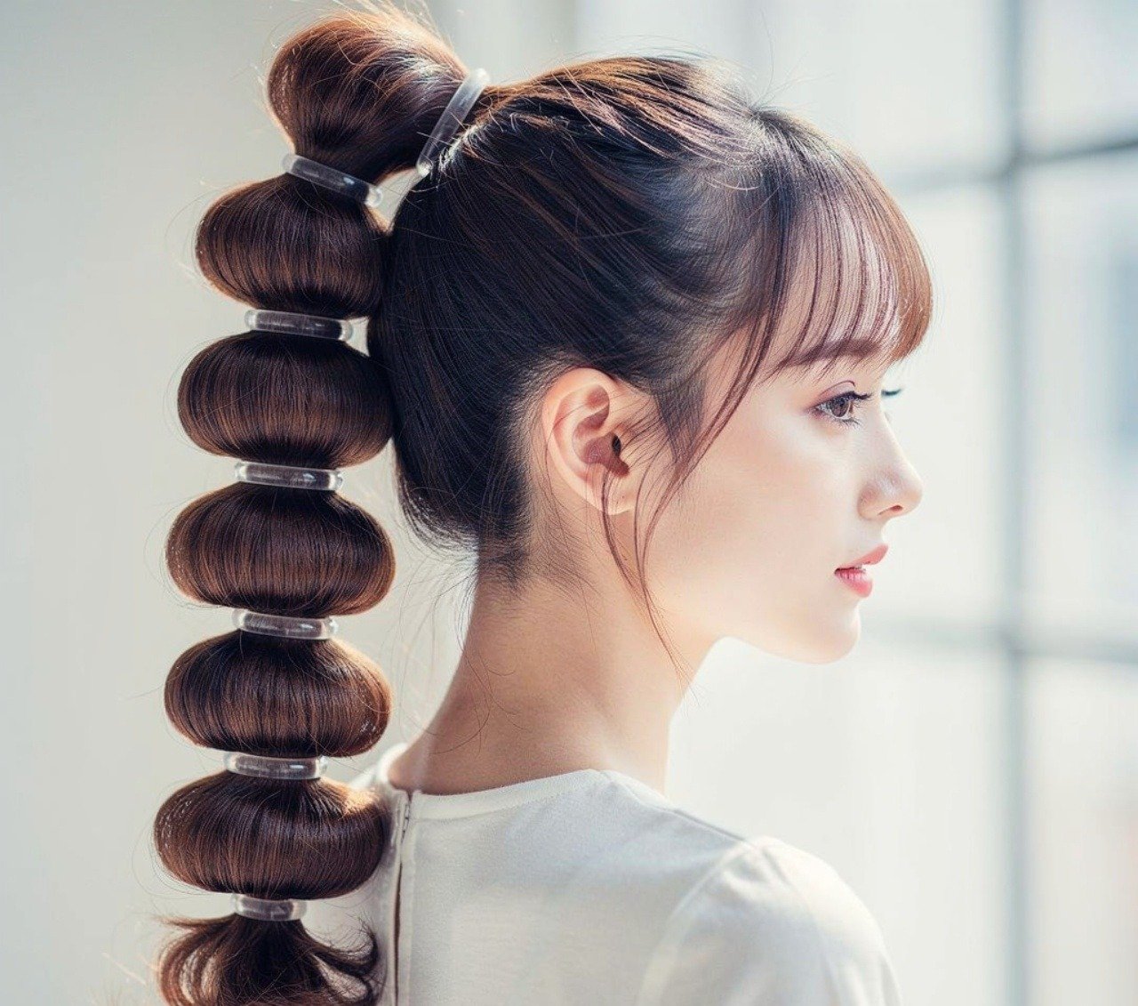 16 Easy Hairstyles for School That Look Cute and Take Minutes 9 Bubble Ponytail Easy Hairstyle 1