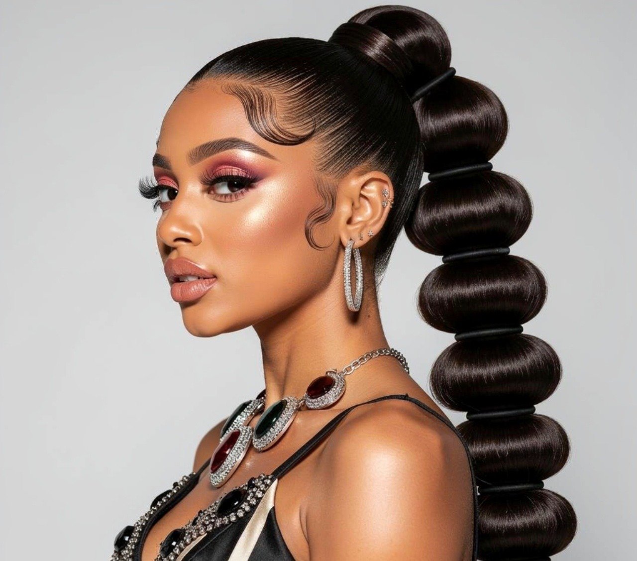 Bubble Quick Weave Hairstyles Ponytail for Oval Face