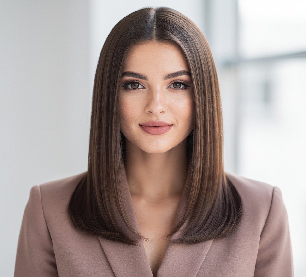 Center Part Blowout Easy Hairstyle for Straight Hair 1