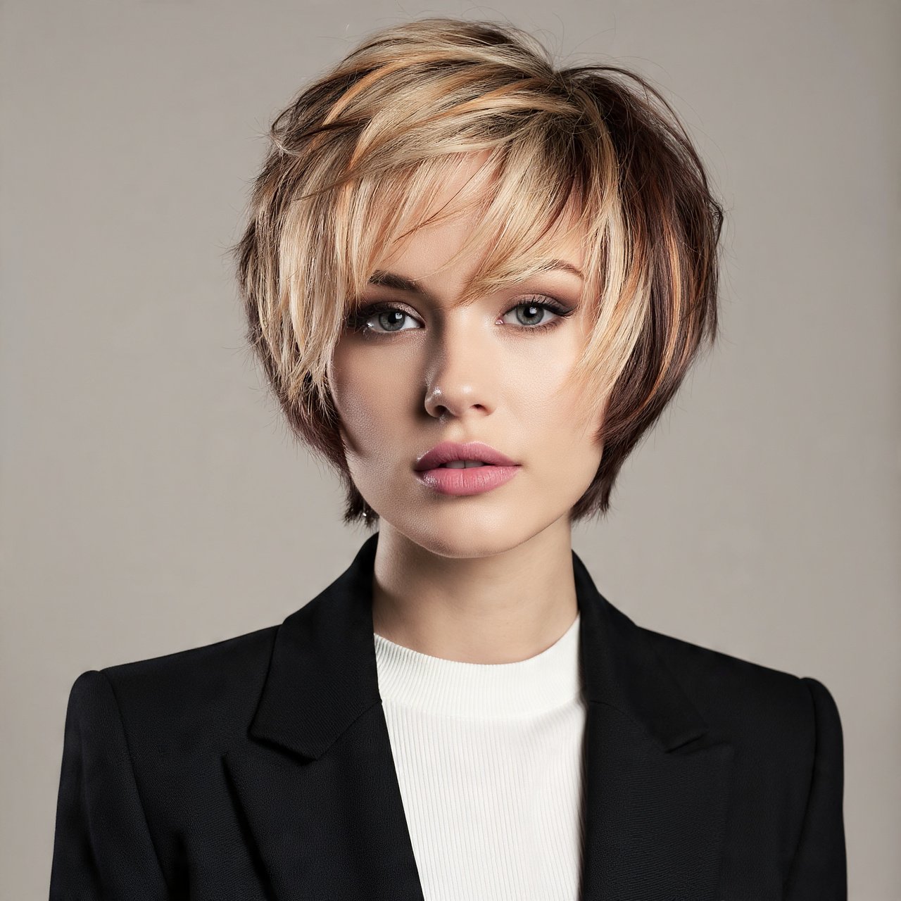Choppy Bob With Bold Highlights