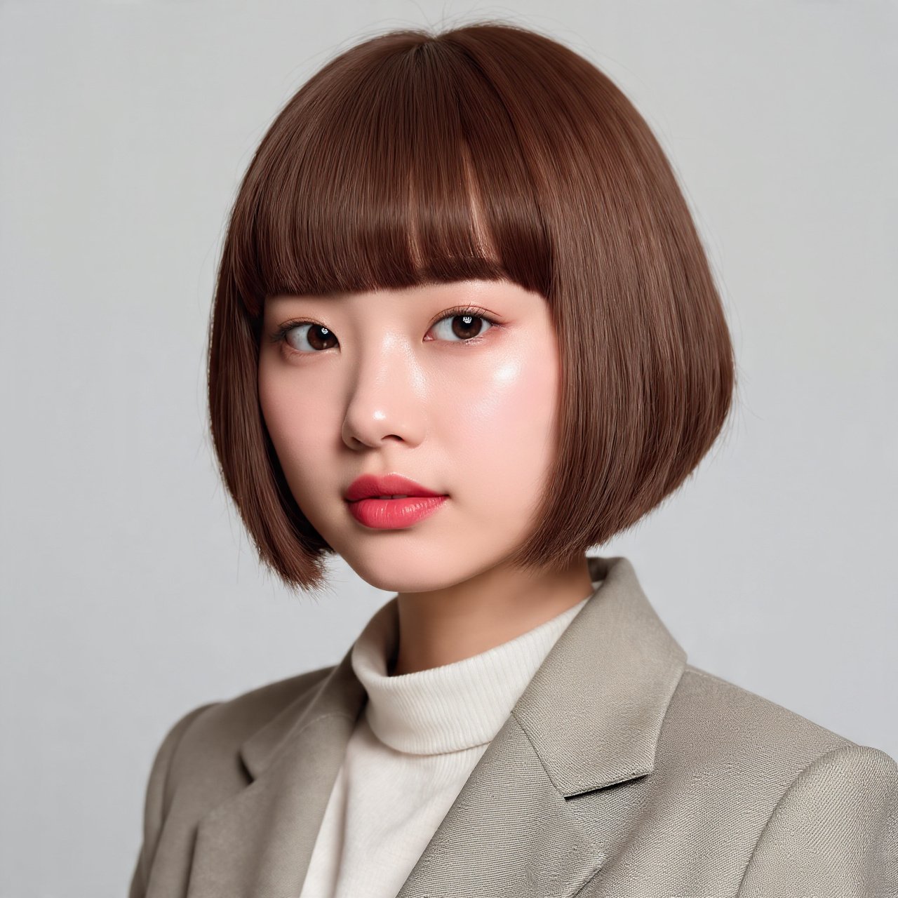 Classic Blunt Bob with Full Bangs