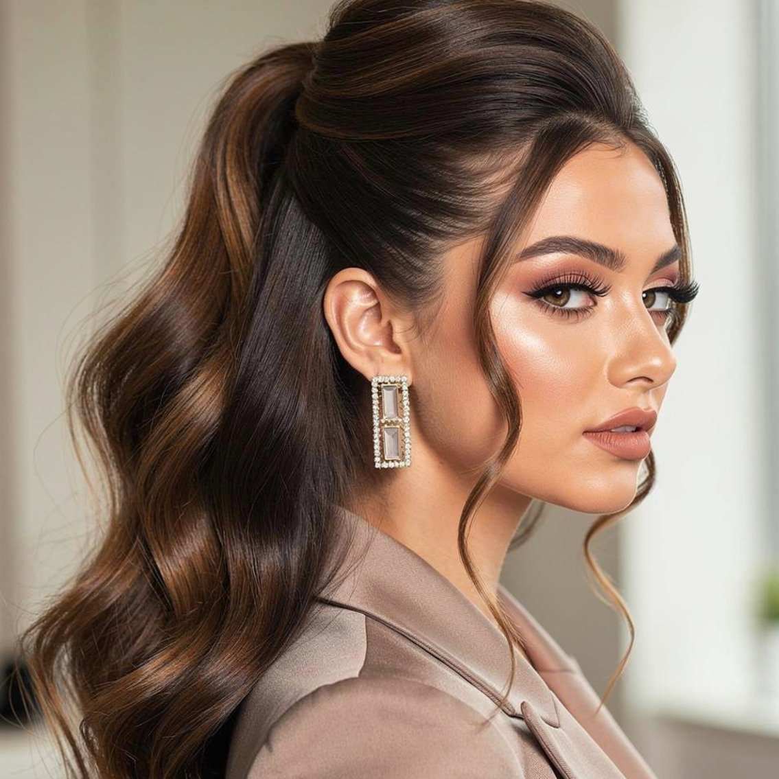 15 Trending Simple Half Up Half Down Hairstyles That Are Elegant and Easy to Style 2 Classic Half Up Ponytail