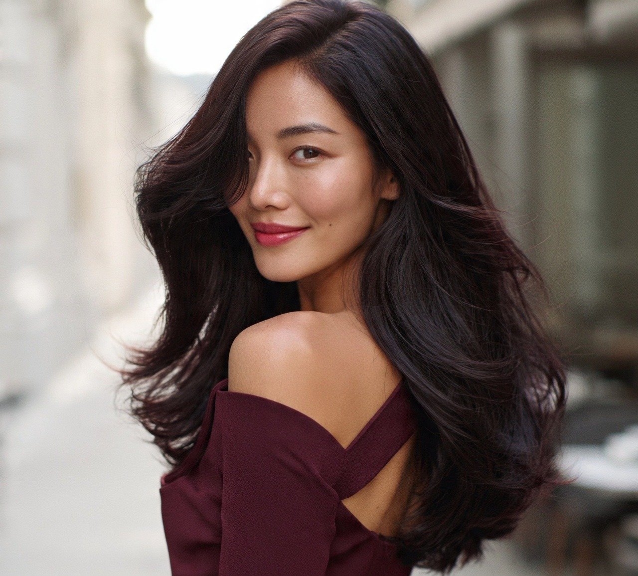 Classic Long Layers For Oval Face