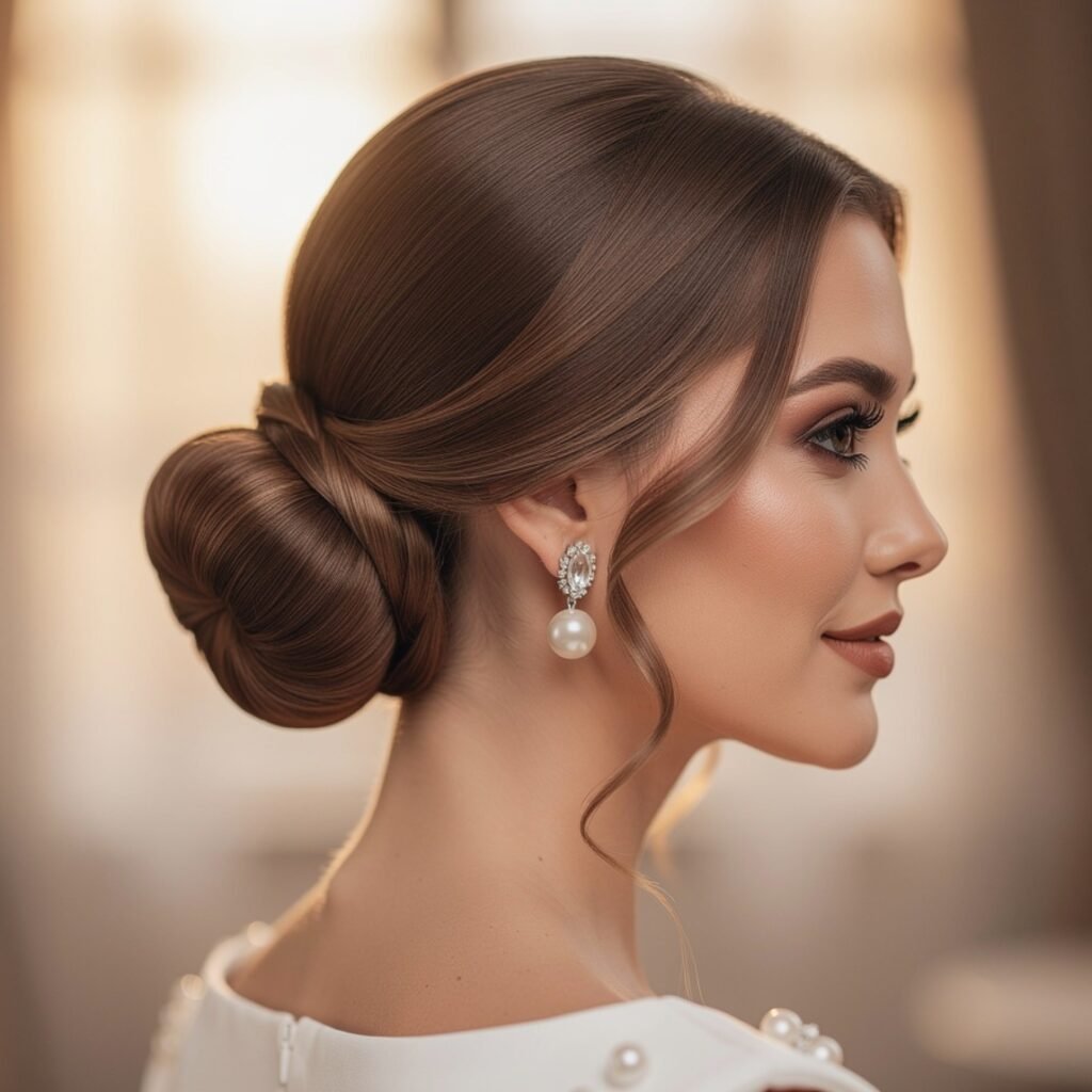 15 Trending Simple Hairstyles for Wedding for Brides, Bridesmaids, and Guests 2 Classic Low Chignon
