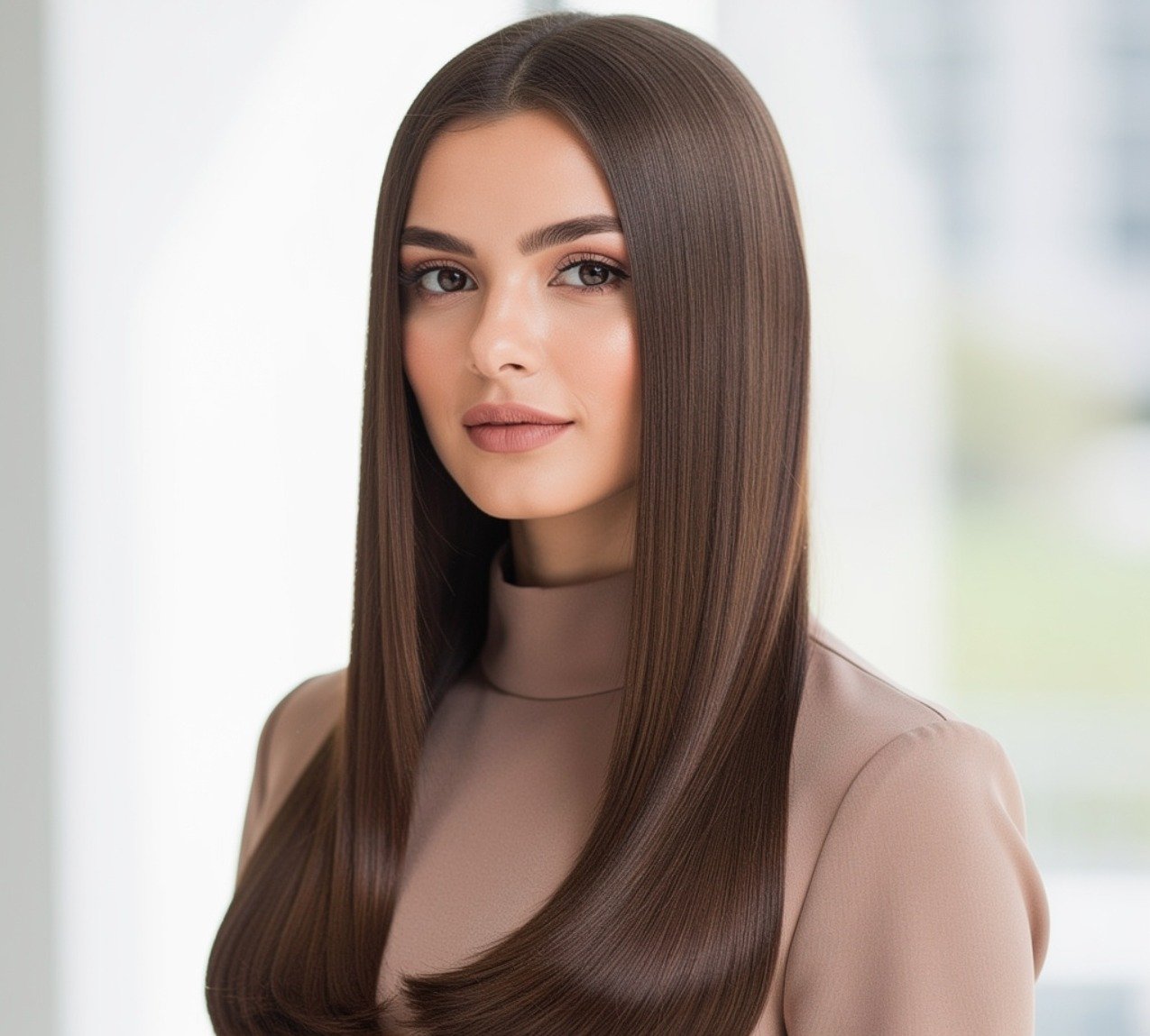 Classic Sleek Blowout Hairstyle for Long Straight Hair