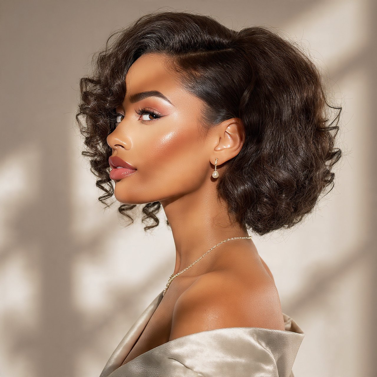 Trending Curly Hairstyles Slick Back: 15 Stunning Looks to Try Now 2 Classic Slicked Back Curly Puff Hairstyle