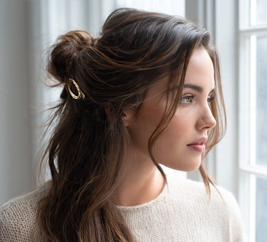 12 Must-Try Simple Hairstyles for Long Hair for a Chic Everyday Look 12 Claw Clip Updo cropped