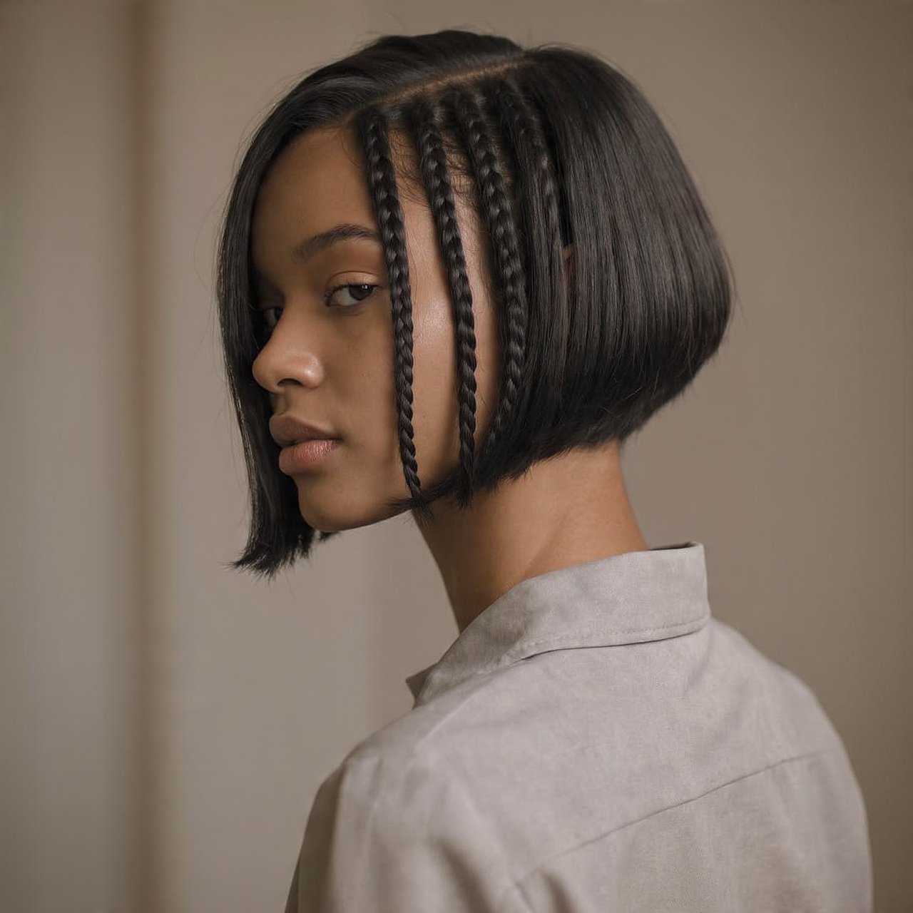 Cornrow Accent on a Bob