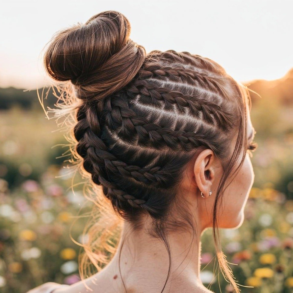 Cornrow Bun Style