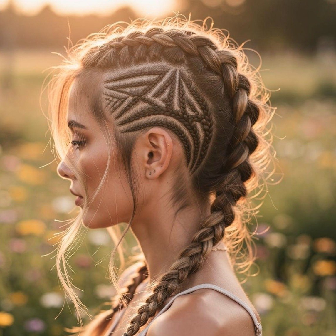 Cornrows with Patterns