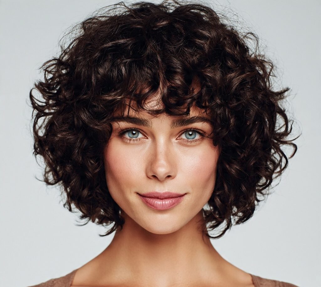 16 Trending and Flattering Bob Hairstyles for Round Faces 12 Curly Bob 2