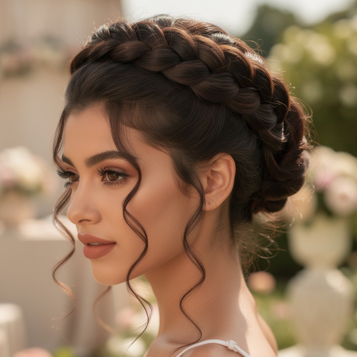 Curly Crown Braid 1