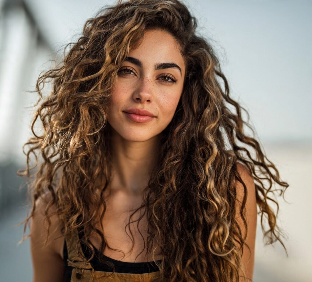 13 Trending Chic Long Curly Hairstyles for Maximum Bounce and Definition 13 Curly Face Framing Highlights cropped