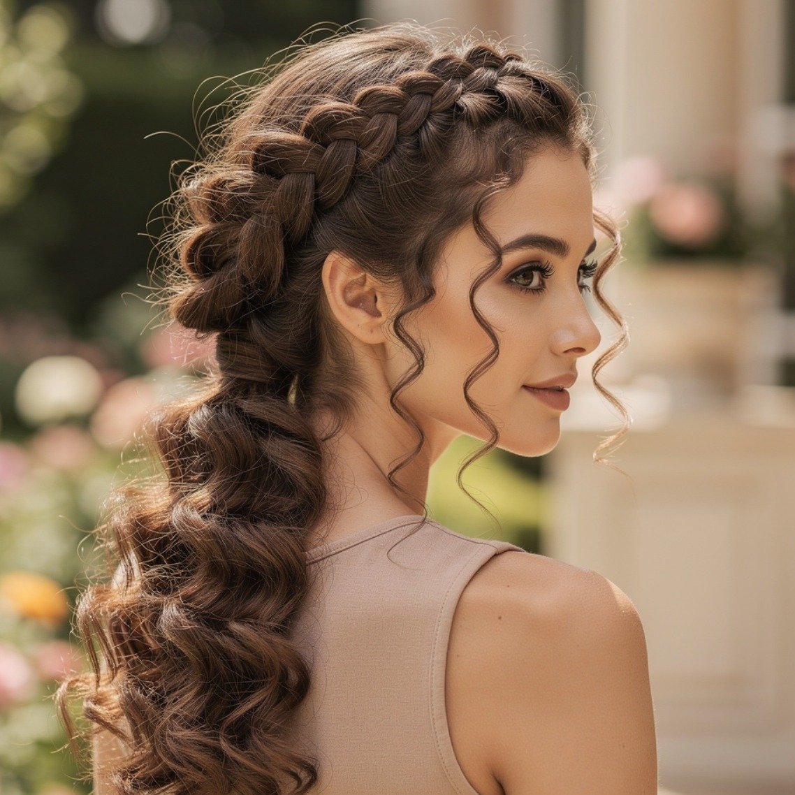 Curly French Braid 1