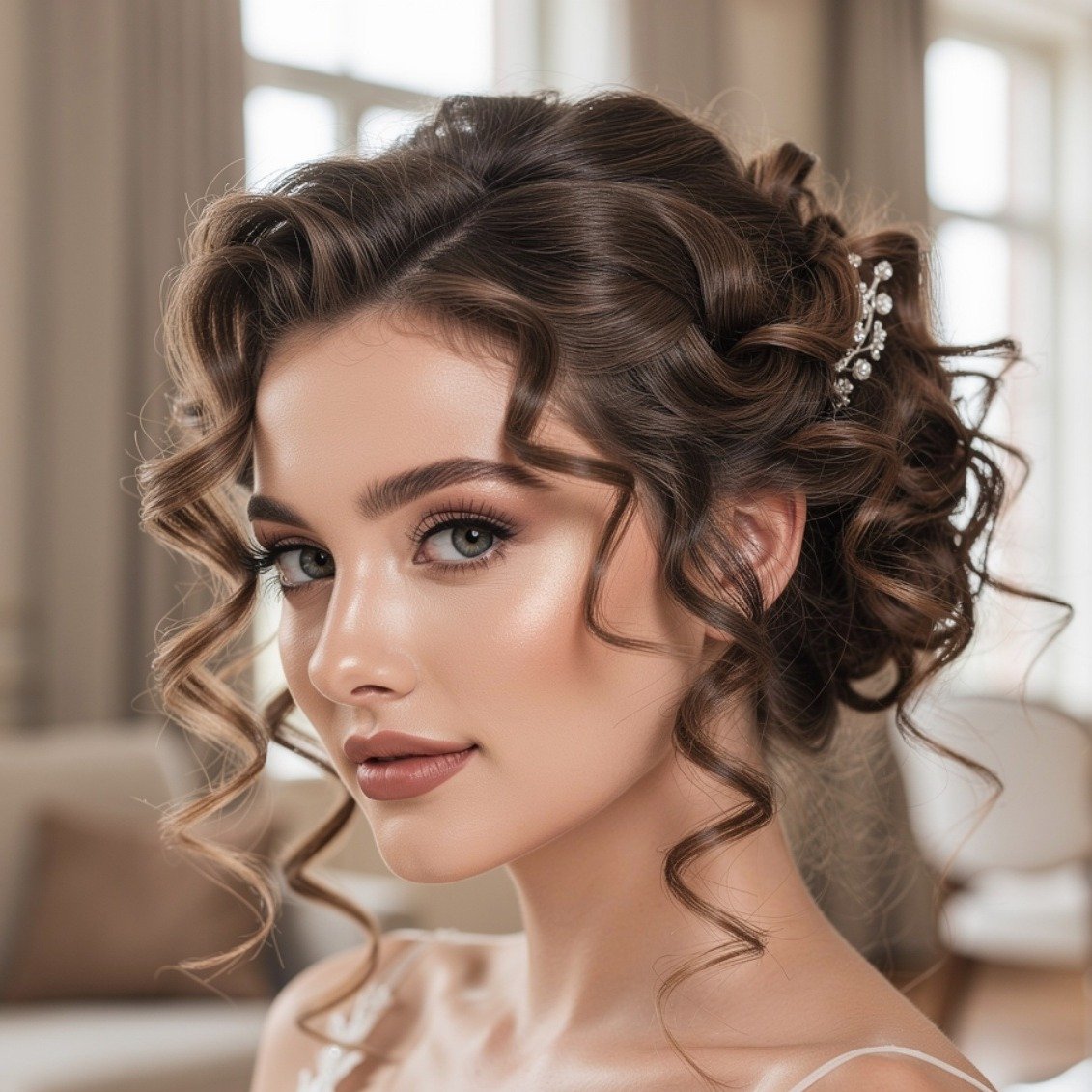 15 Stunning Curly Hairstyles for Wedding Ideas for Brides and Guests 15 Curly Hair Bridal Trial Style
