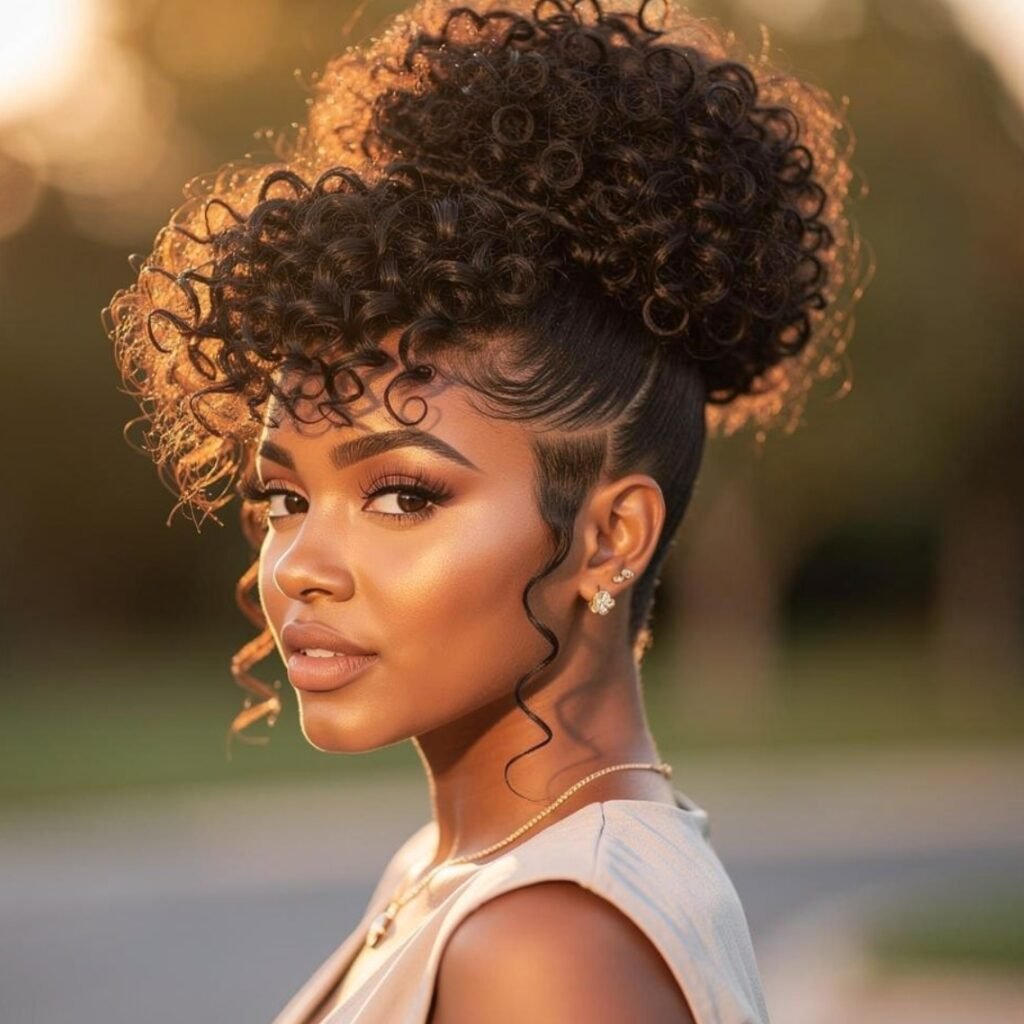 15 Trending Simple Easy Hairstyles That Look Stylish Every Day 13 Curly High Puff