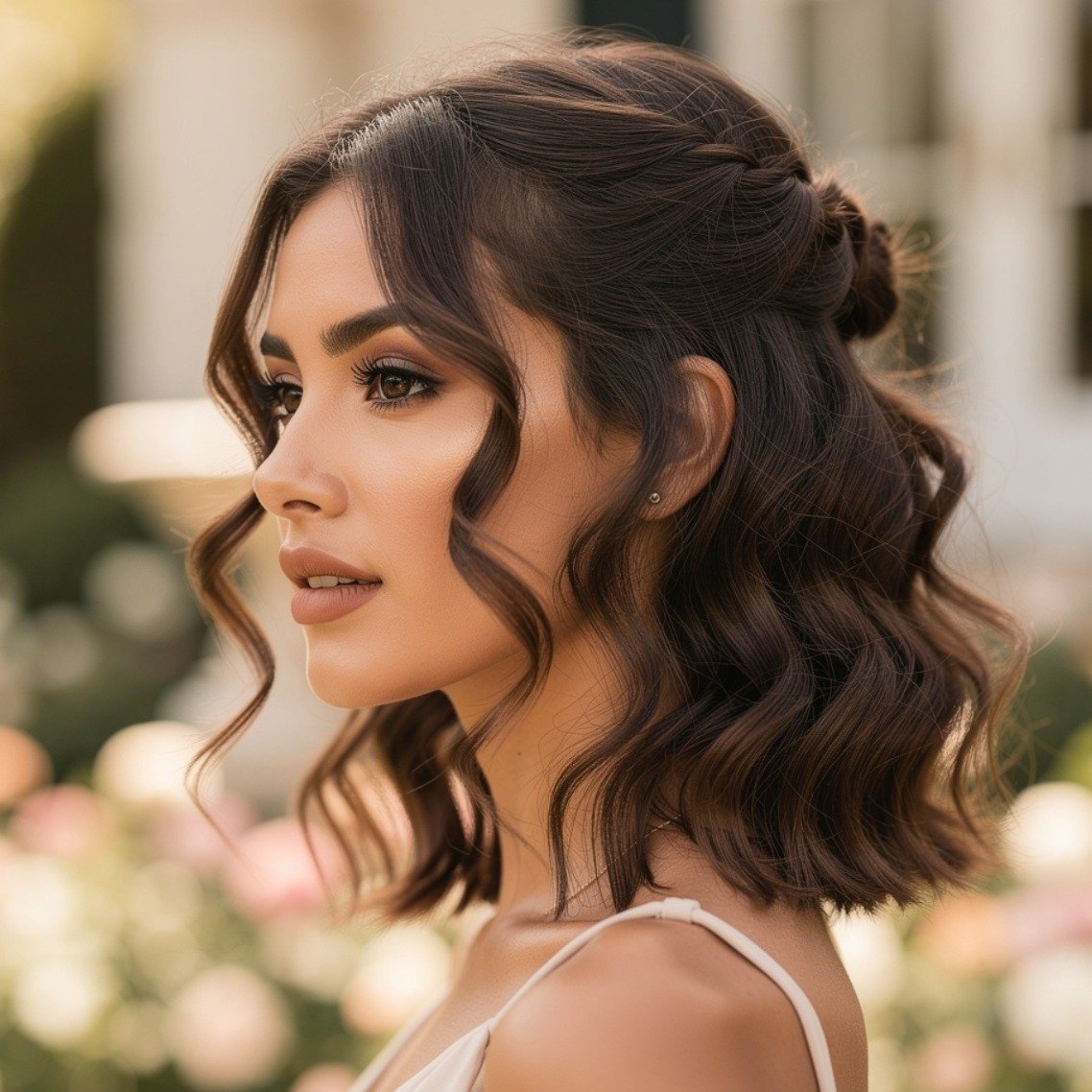 15 Trending Curly Hairstyles Half Up Half Down That Actually Work for Every Curl Type 13 Curly Lob Half Up with Waves
