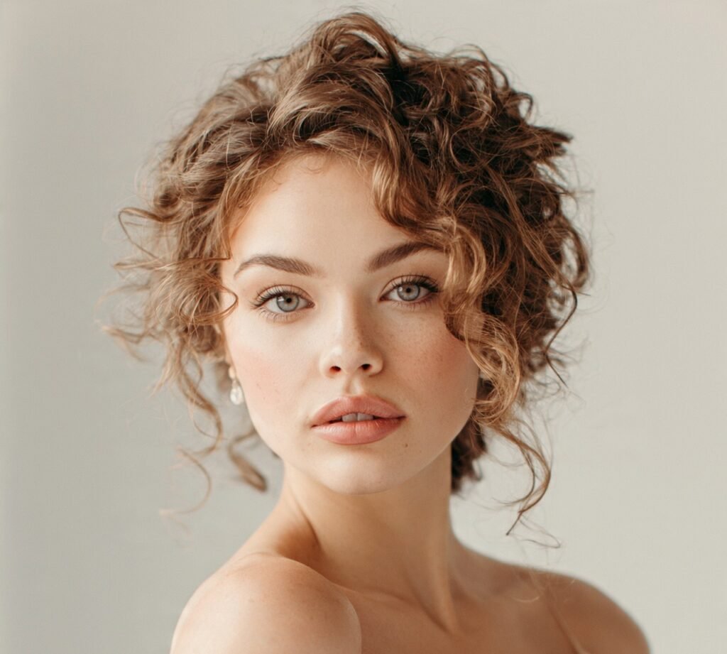 12 Trending Curly Wedding Hairstyles Every Bride Should Definitely Try 5 Curly Low Bun with Face Framing Tendrils cropped