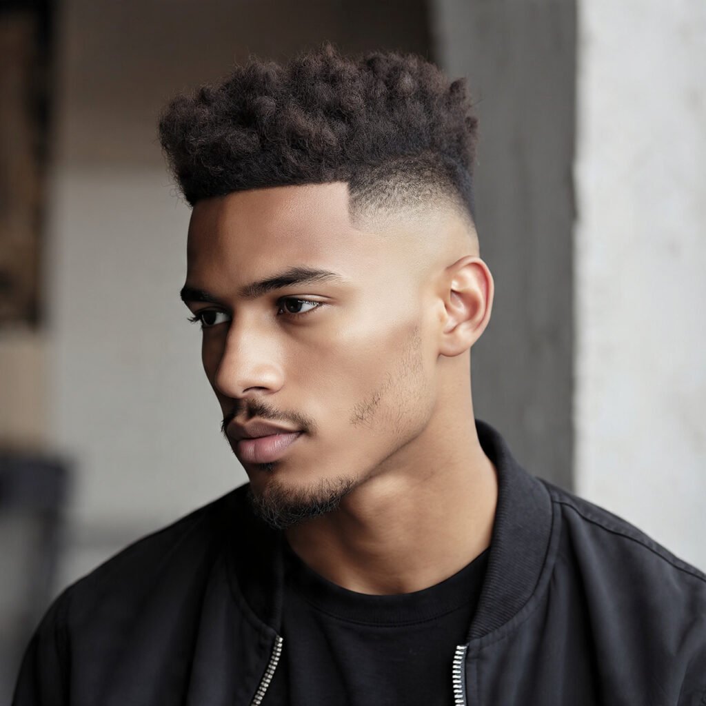Curly Mohawk Fade For Men