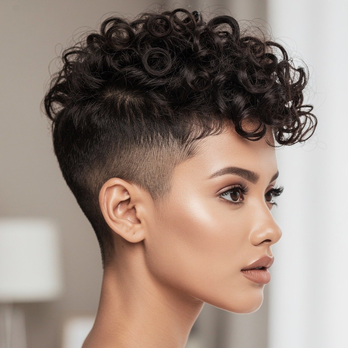 Curly Pixie with Undercut