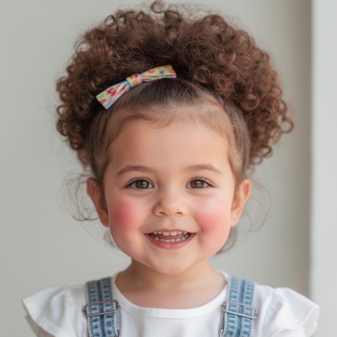 15 Trending Simple Hairstyles for Kids You'll Want to Try Every Day 15 Curly Puff 1