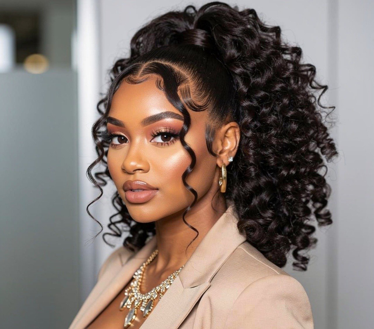 Curly Quick Weave Hairstyles Ponytail for Natural