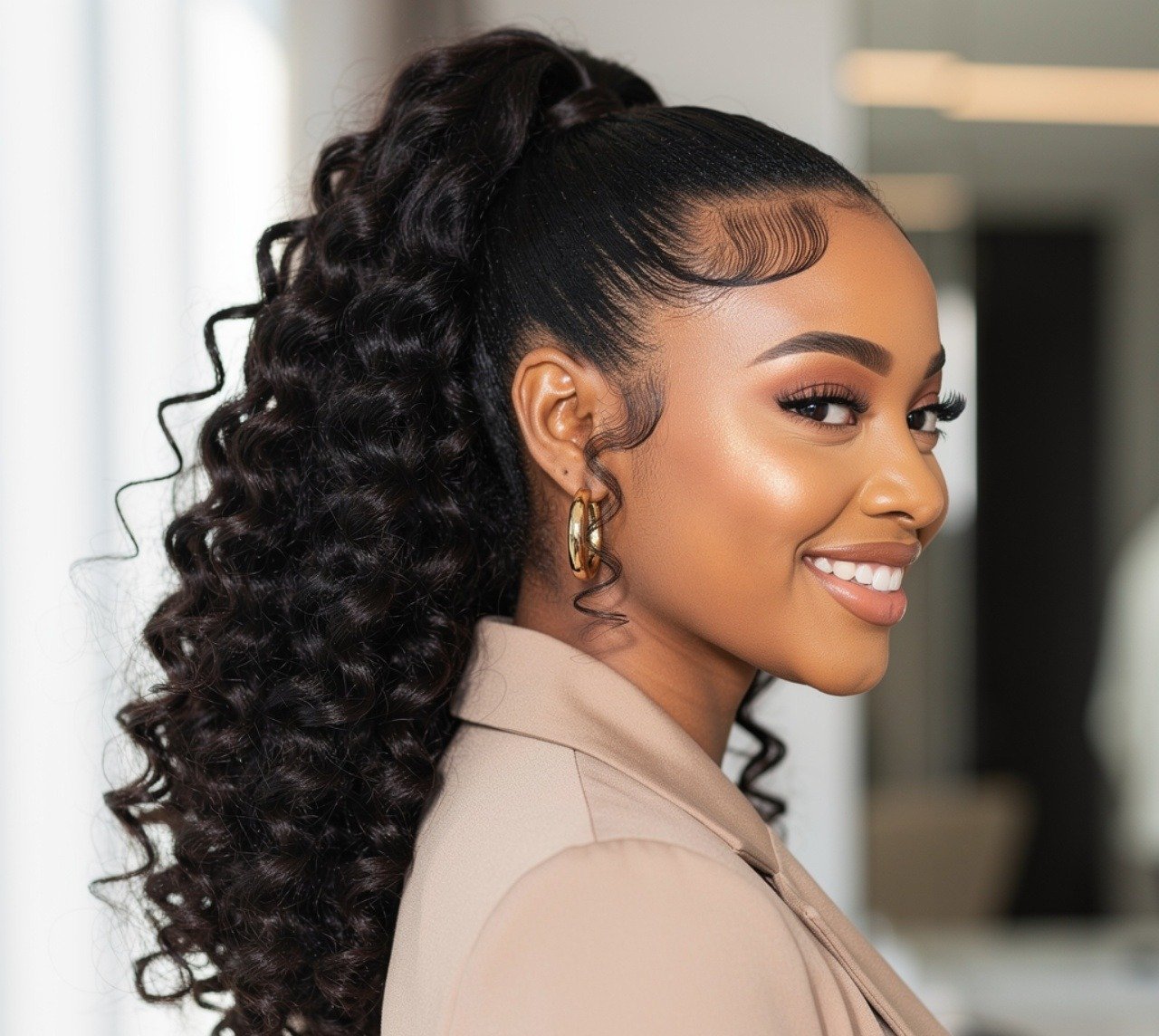 Curly Quick Weave Ponytail Hairstyles for Natural