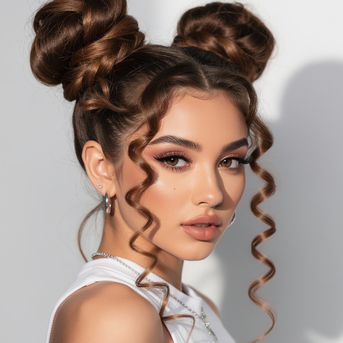 15 Trending Simple Curly Hairstyles That Are Easy and Beautiful 9 Curly Space Buns