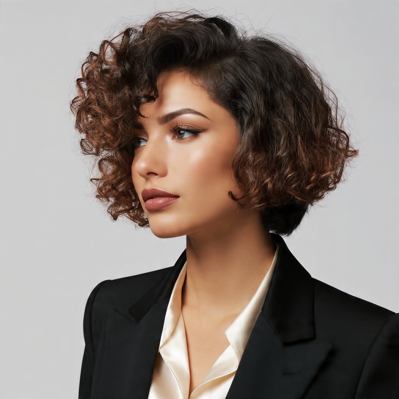 Curly Stacked Bob