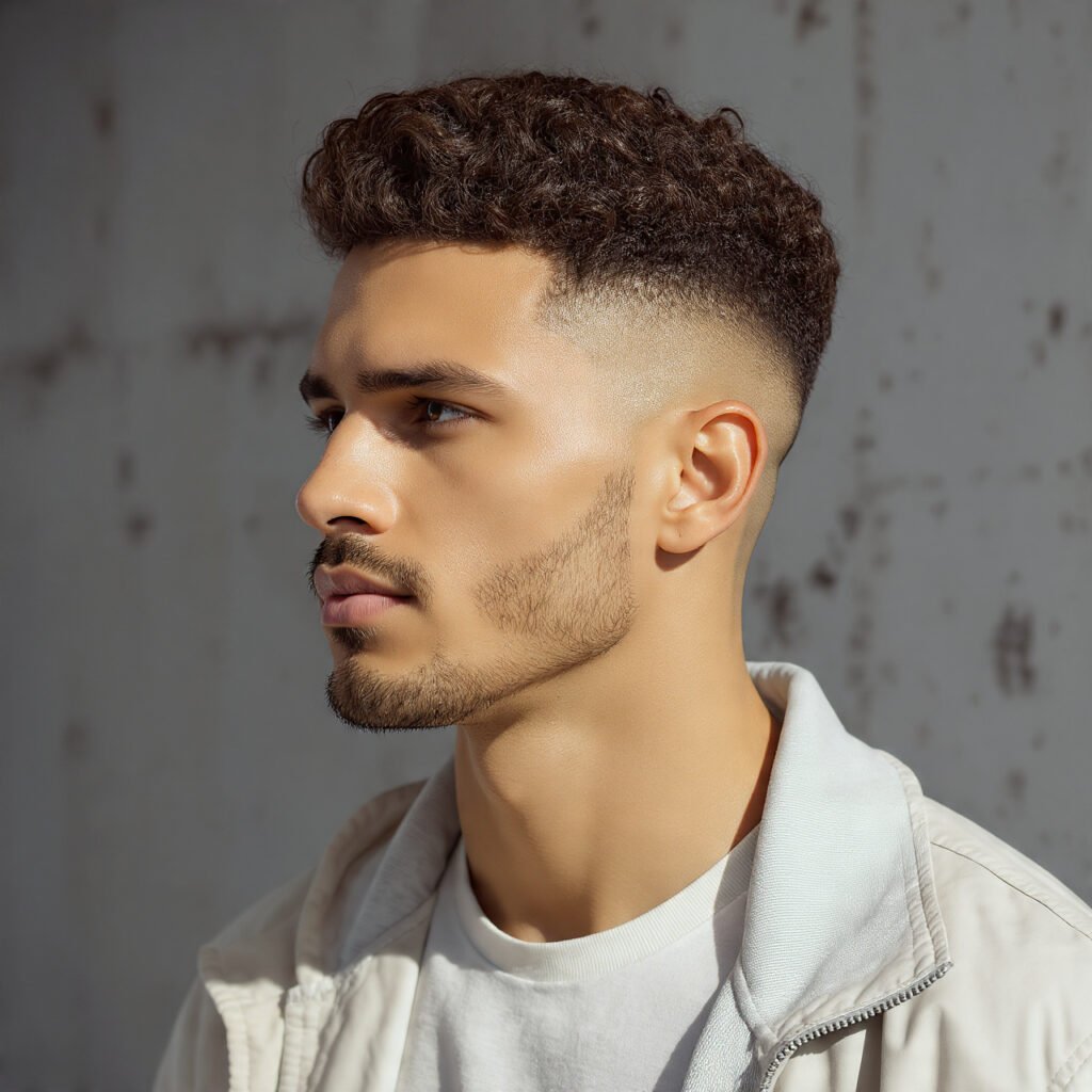 Curly Tapered Cut For Men